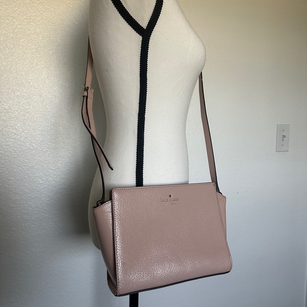 Kate Spade Pink Mauve Crossbody Purse Handbag 100% Leather